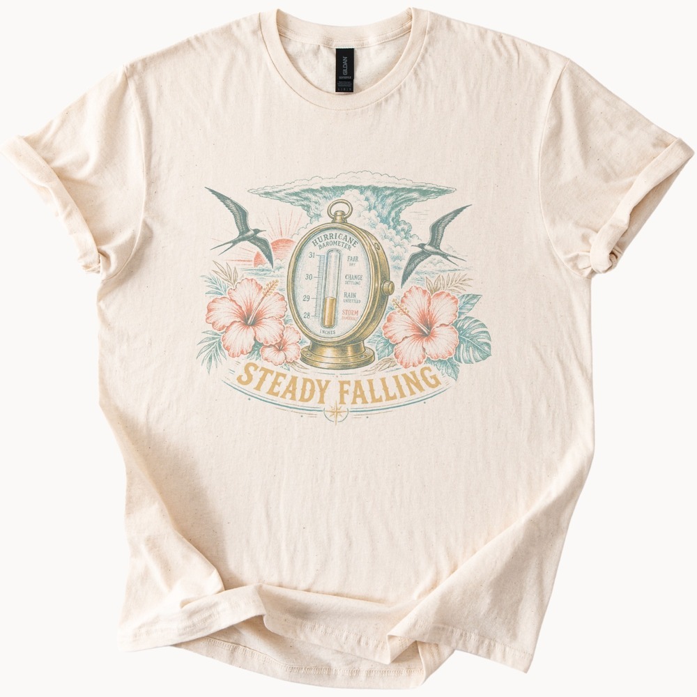 Vintage Style Hurricane Barometer Seabird Boho Tee